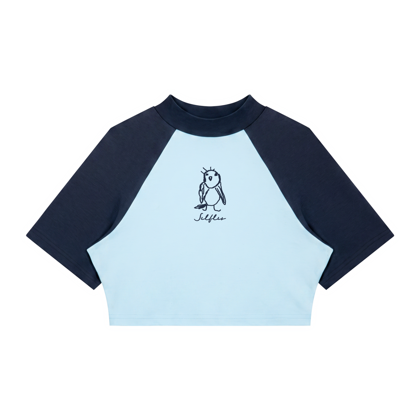 Women's Color Block Raglan Crop Tee
