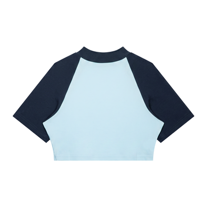 Women's Color Block Raglan Crop Tee