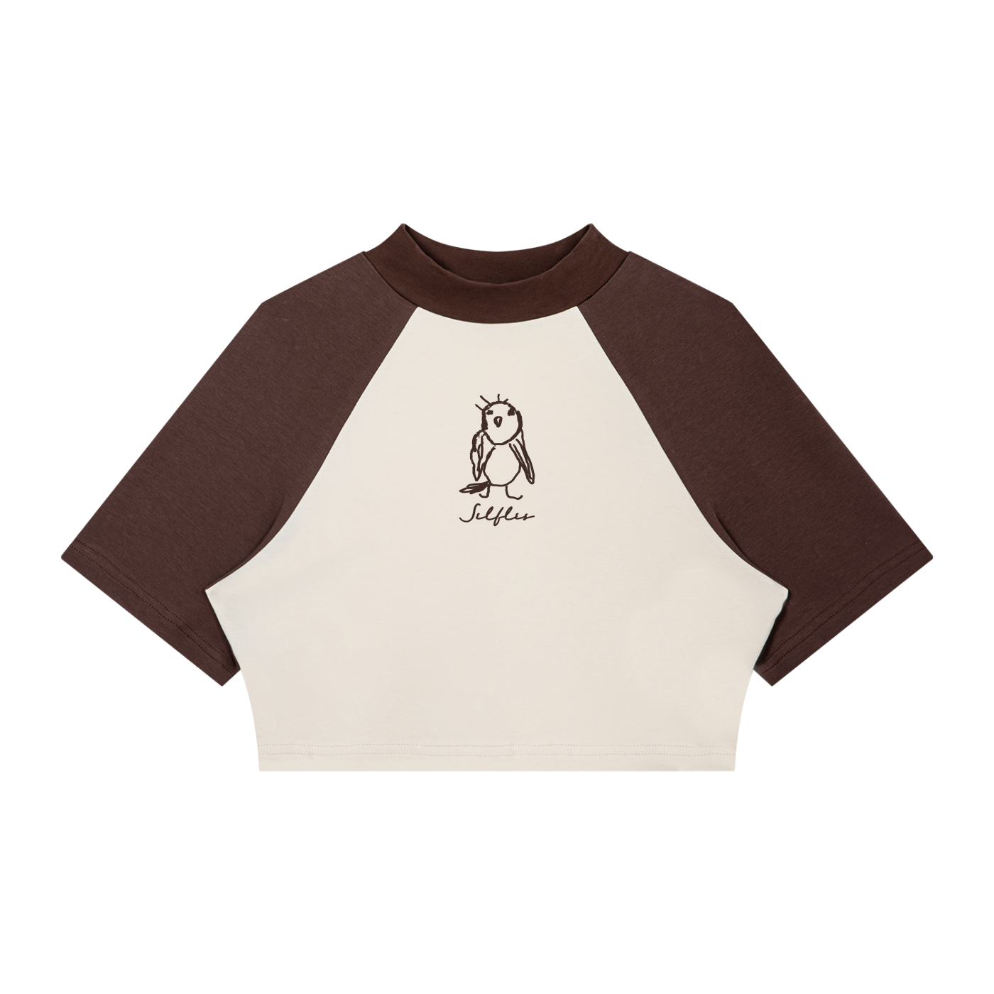 Women's Color Block Raglan Crop Tee