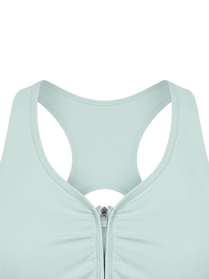 Women’s Cropped Zip Yoga Sports Bra