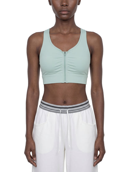 Women’s Cropped Zip Yoga Sports Bra