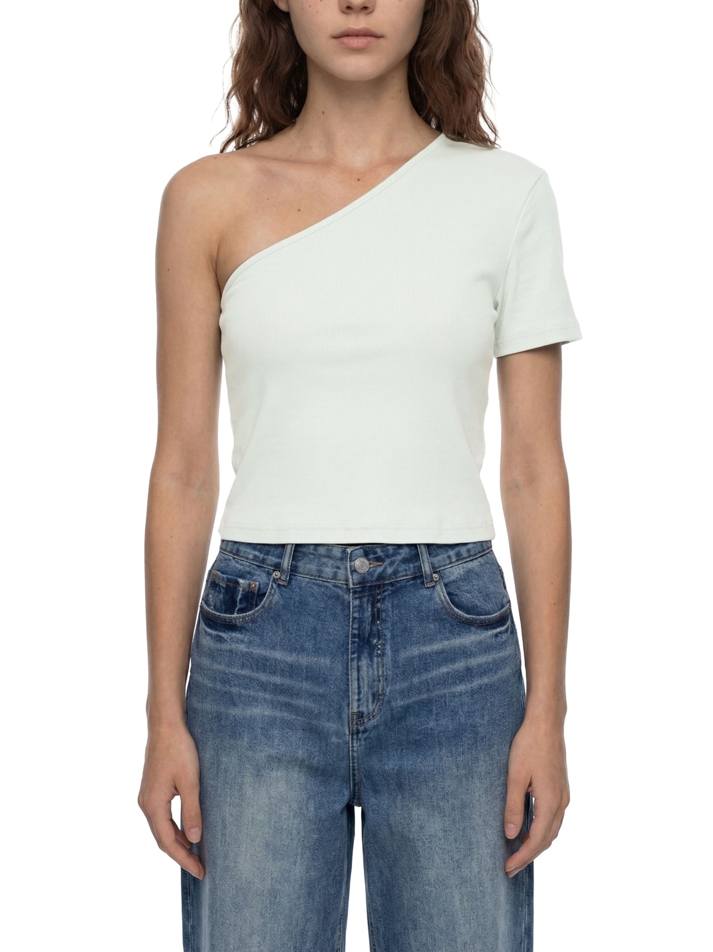 One Shoulder Cropped Tee