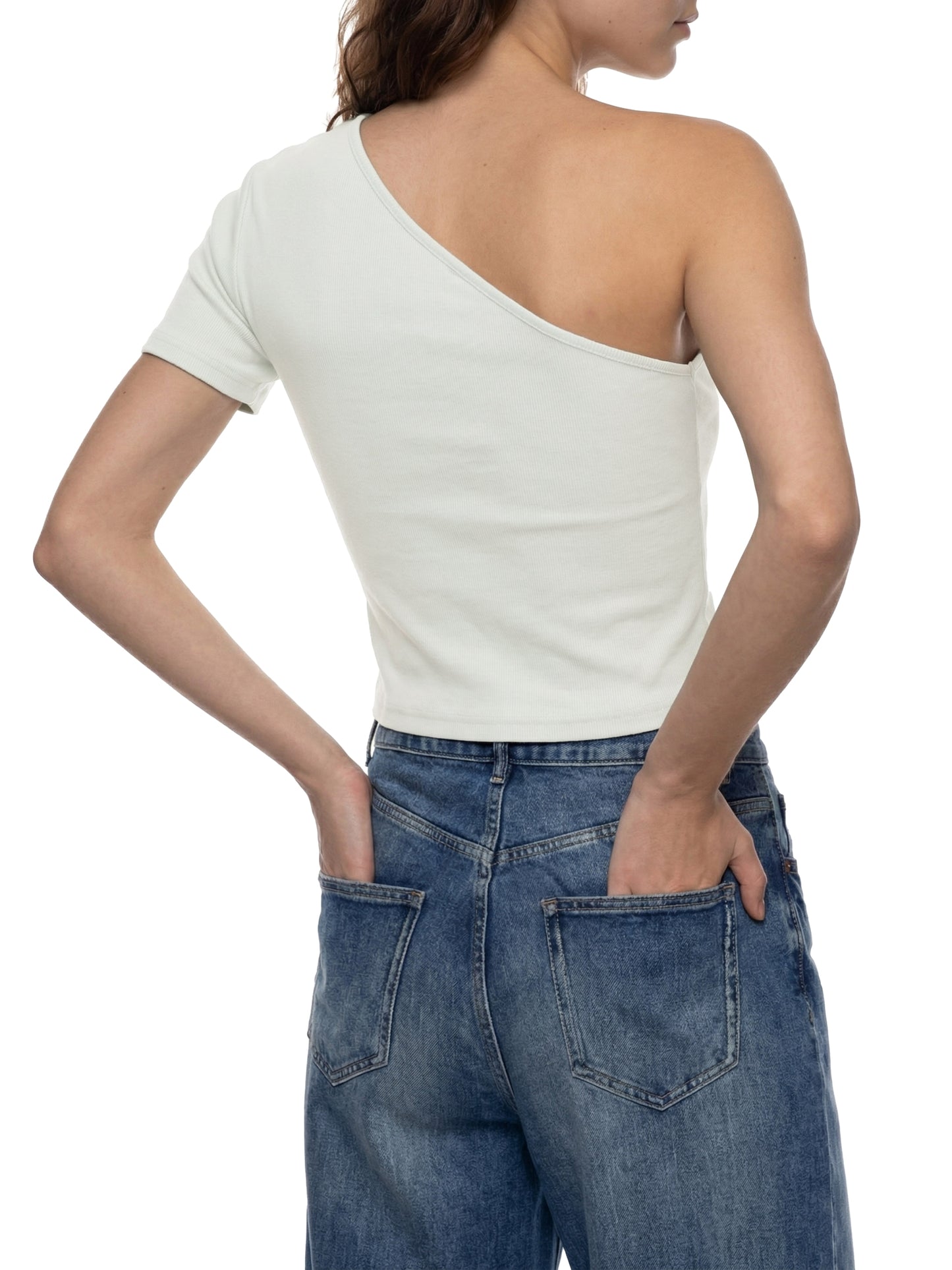 One Shoulder Cropped Tee