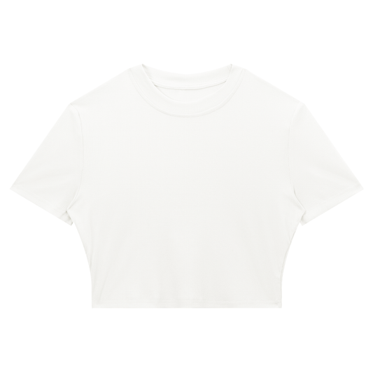 Slim Fit Ribbed Cropped Tee
