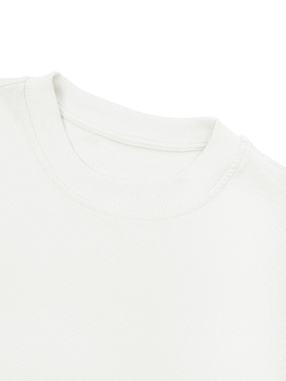 Slim Fit Ribbed Cropped Tee