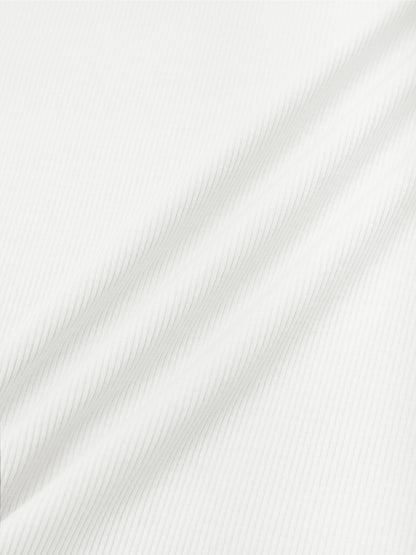 Slim Fit Ribbed Cropped Tee