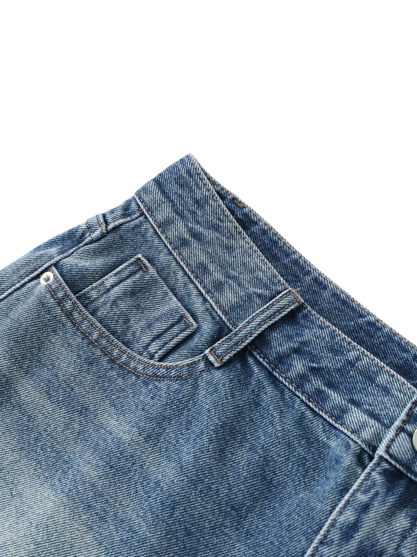 Vintage Washed Raw Hem Denim Shorts