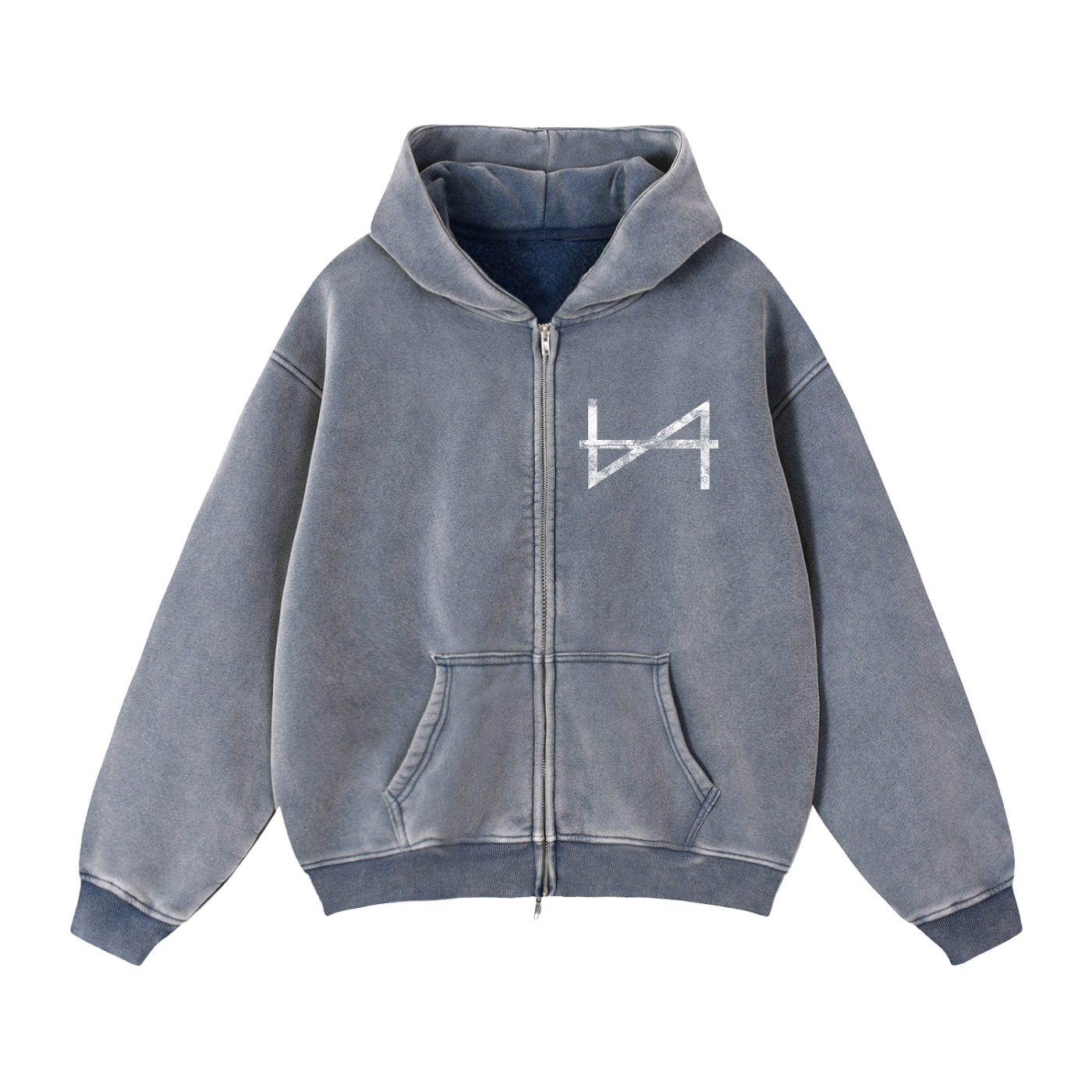 Full Zip Boxy Fleece Hoodie