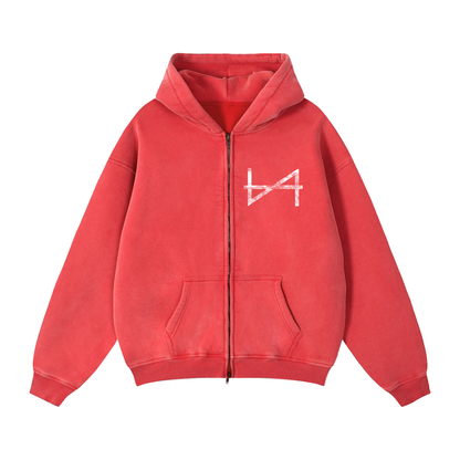 Full Zip Boxy Fleece Hoodie