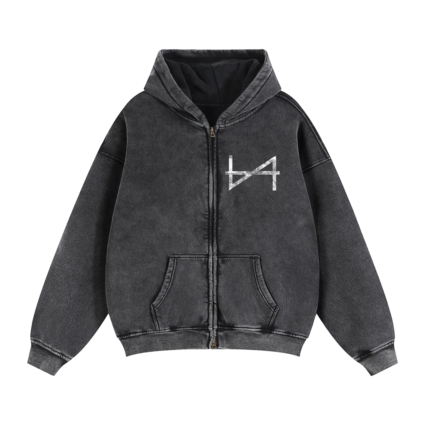 Full Zip Boxy Fleece Hoodie