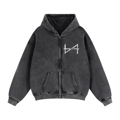 Full Zip Boxy Fleece Hoodie